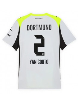 Billige Borussia Dortmund Yan Couto #2 Bortedrakt 2025-26 Kortermet